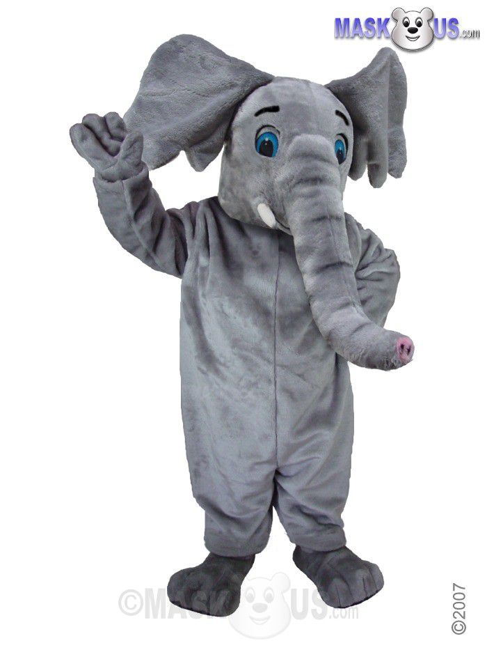 Exuberant White Elephant Mascot Costume